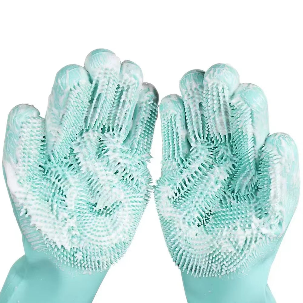 Magic Pet Grooming Gloves - Dual-Function Bathing & Cleaning Tool for Dogs and Cats - Hair Removal & Dishwashing Sponge