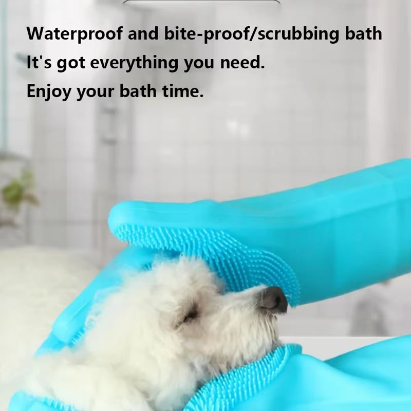 Magic Pet Grooming Gloves - Silicone Bathing & Cleaning Scrubber for Dogs and Cats, Hair Removal & Dishwashing Solution