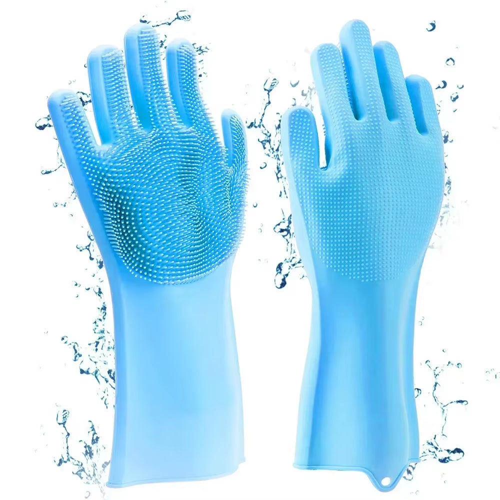 Magic Pet Grooming Gloves - Dual-Function Bathing & Cleaning Tool for Dogs and Cats - Hair Removal & Dishwashing Sponge
