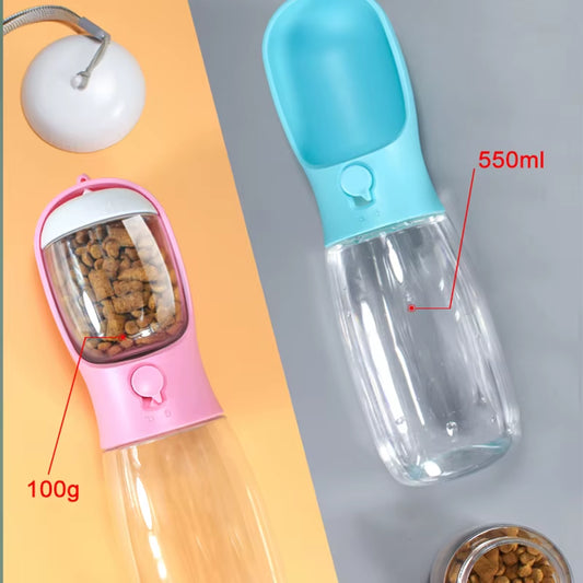 2-in-1 Portable Pet Water and Food Bottle - Ideal for Walking Dogs