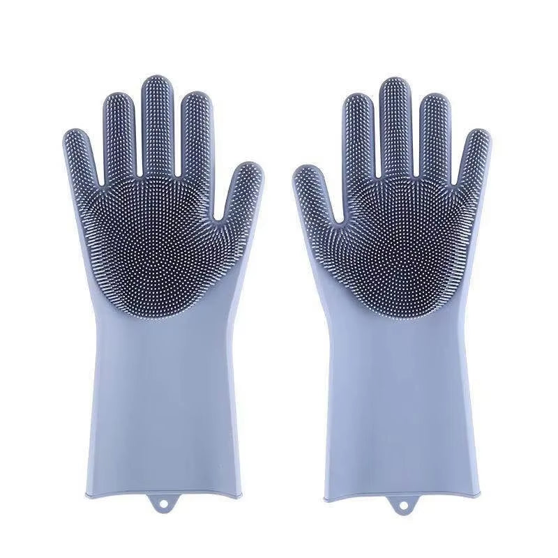 Magic Pet Grooming Gloves - Silicone Bathing & Cleaning Scrubber for Dogs and Cats, Hair Removal & Dishwashing Solution