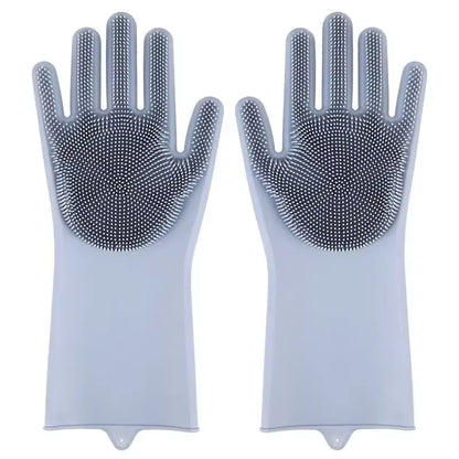 Magic Pet Grooming Gloves - Dual-Function Bathing & Cleaning Tool for Dogs and Cats - Hair Removal & Dishwashing Sponge