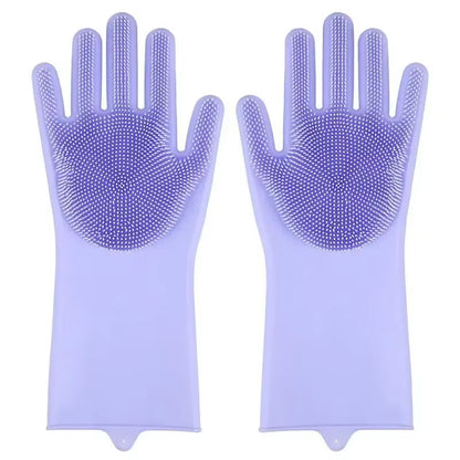 Magic Pet Grooming Gloves - Dual-Function Bathing & Cleaning Tool for Dogs and Cats - Hair Removal & Dishwashing Sponge