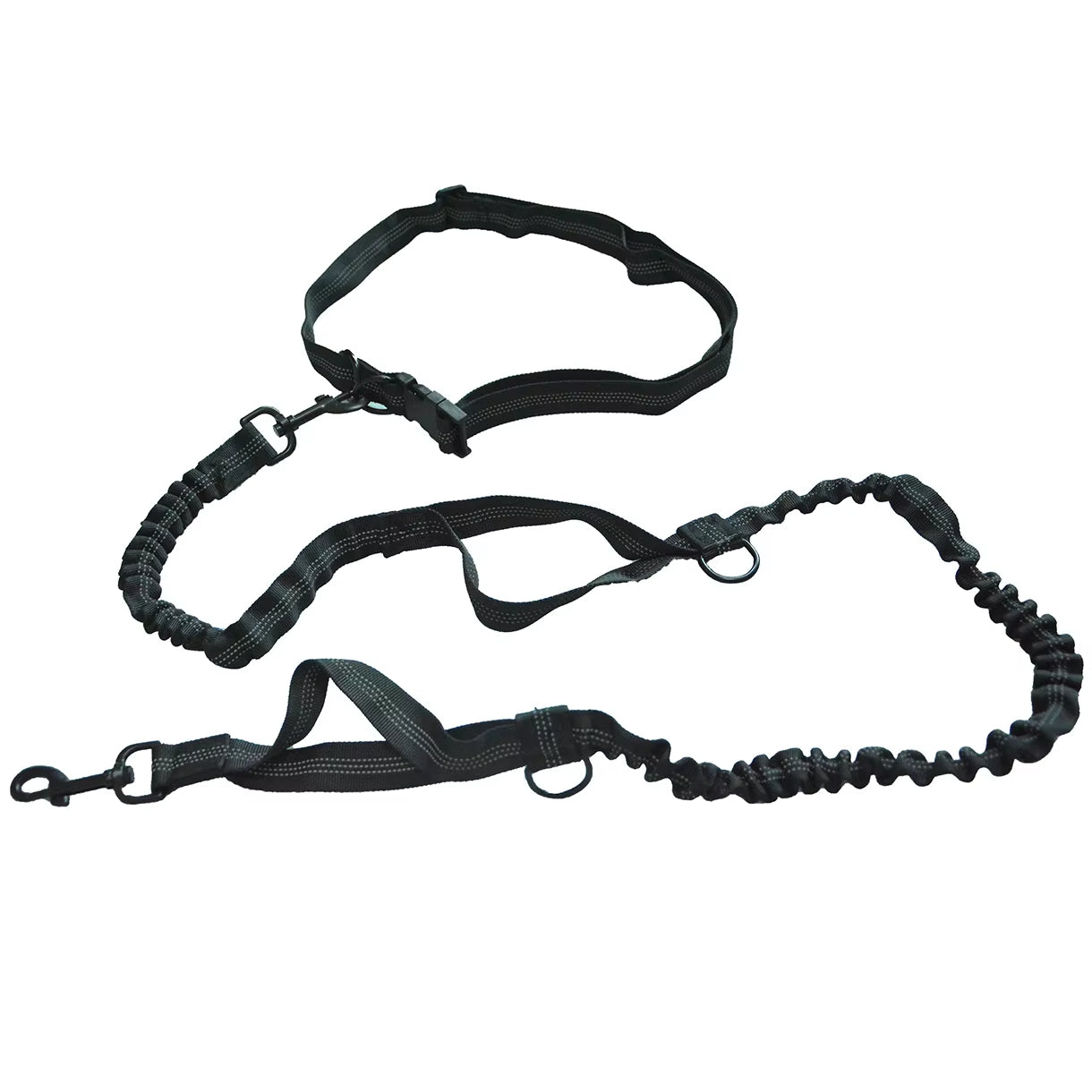 Ultimate Hands-Free Retractable Dog Leash for Running - Double Handles, Elastic Cord & Reflective Design for Large Dogs