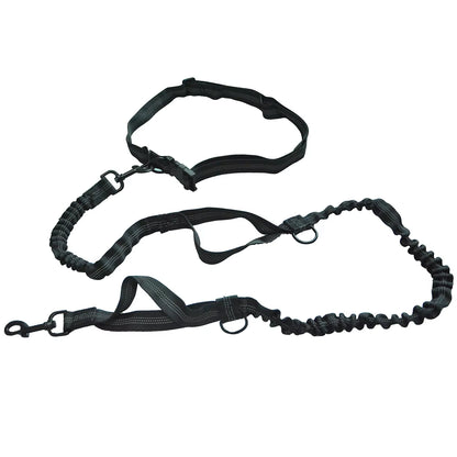 Ultimate Hands-Free Retractable Dog Leash for Running - Double Handles, Elastic Cord & Reflective Design for Large Dogs