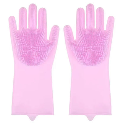 Magic Pet Grooming Gloves - Dual-Function Bathing & Cleaning Tool for Dogs and Cats - Hair Removal & Dishwashing Sponge