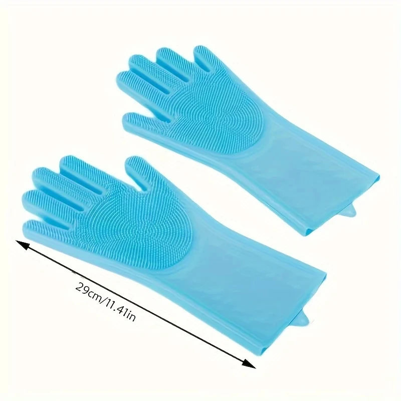 Magic Pet Grooming Gloves - Silicone Bathing & Cleaning Scrubber for Dogs and Cats, Hair Removal & Dishwashing Solution