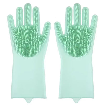 Magic Pet Grooming Gloves - Dual-Function Bathing & Cleaning Tool for Dogs and Cats - Hair Removal & Dishwashing Sponge