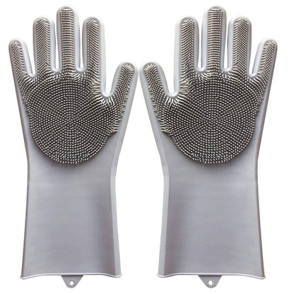 Ultimate Pet Grooming Glove - Soft Silicone Bath Brush for Dogs & Cats, Effortless Hair Removal & Bathing - Grey