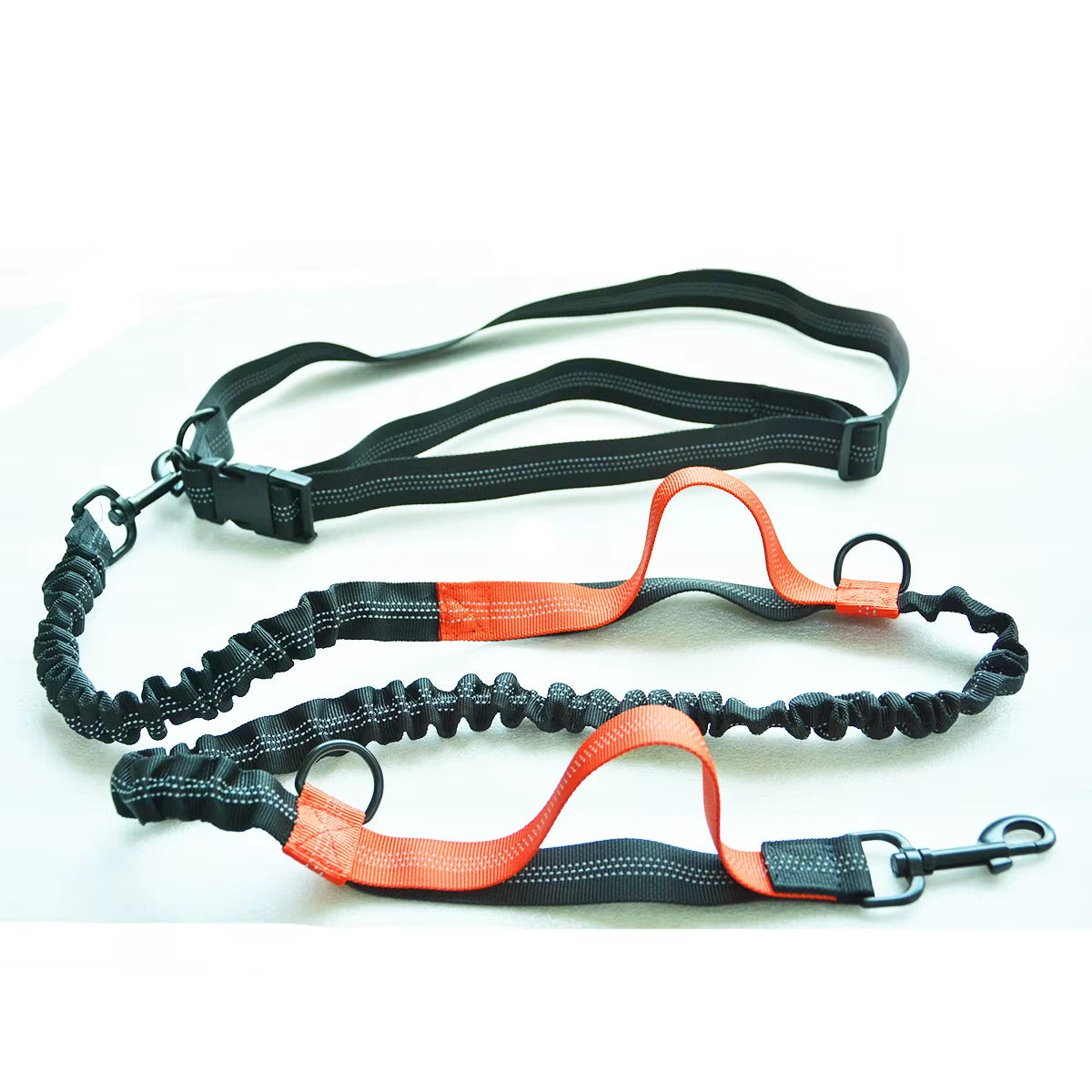 Ultimate Hands-Free Retractable Dog Leash for Running - Double Handles, Elastic Cord & Reflective Design for Large Dogs