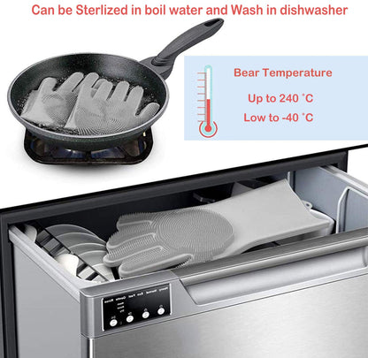 Ultimate Pet Grooming Glove - Soft Silicone Bath Brush for Dogs & Cats, Effortless Hair Removal & Bathing - Grey