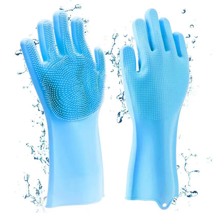 Magic Pet Grooming Gloves - Dual-Function Bathing & Cleaning Tool for Dogs and Cats - Hair Removal & Dishwashing Sponge